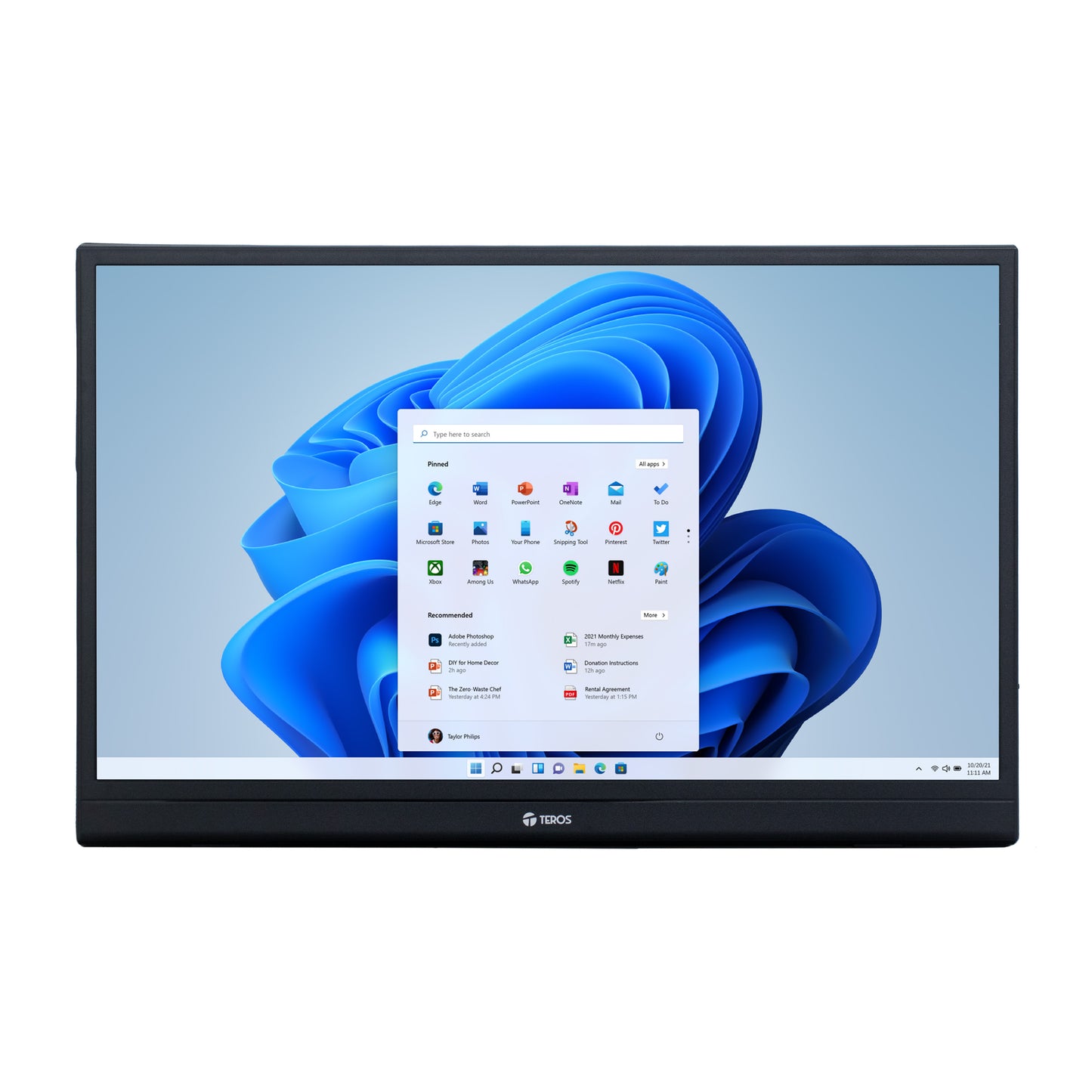 TEROS 1501S Monitor portátil 15.6 TEROS Full HD 1080P ultradelgado con HDR. Ideal para gaming, trabajo y viajes. Compatible con PC y consolas.
