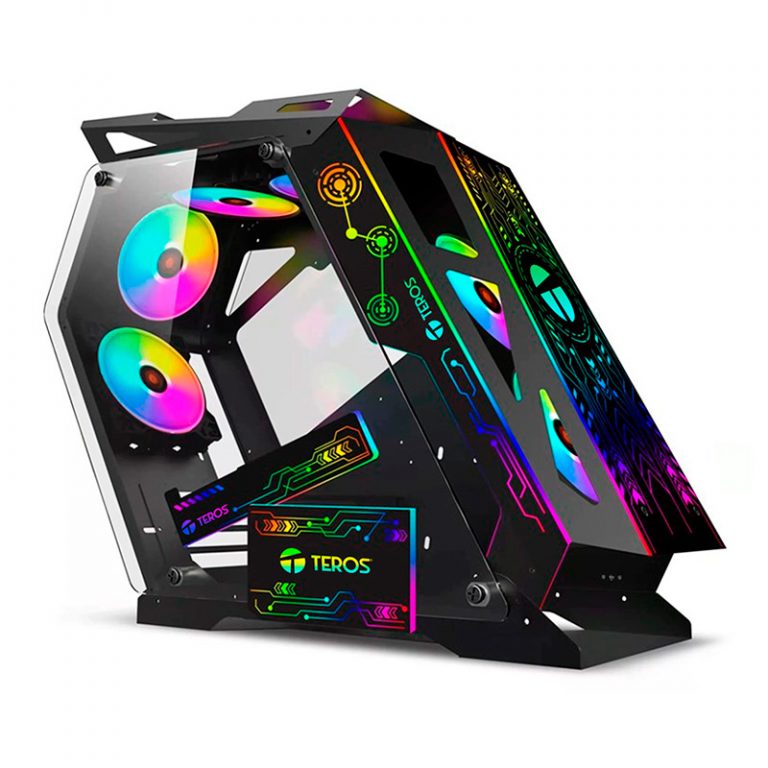 Case gamer TEROS TE-1312G, Mid Tower, USB 3.0 / USB 2.0, audio, ventilador ARGB, negro