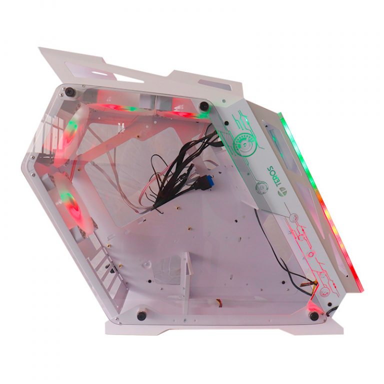 Case gamer TEROS TE-1311G, Mid Tower, USB 3.0 / USB 2.0, audio, ventilador ARGB, blanco
