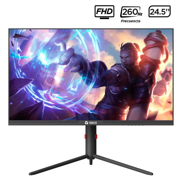 Monitor plano gaming TEROS TE-2472G, 24.5″ FHD VA, 260 Hz, 1 ms, HDMI, DP