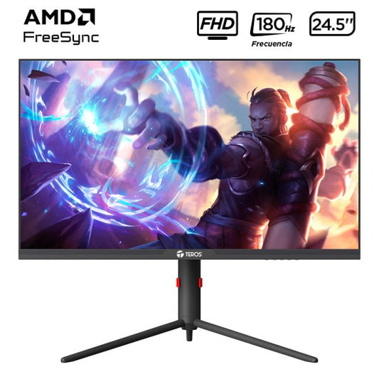 Monitor plano gaming TEROS TE-2474G, 24.5″ FHD IPS, 180Hz, 1 ms, HDMI, DP