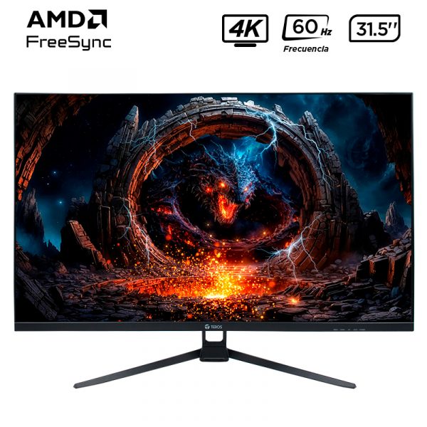 Monitor plano TEROS TE-3252S, 31.5″ 4K UHD VA LED, 60 Hz, 1 ms, HDMI, DP, Audio
