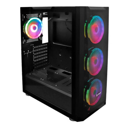 Case gamer TEROS TE-1162N, Mid Tower, USB 3.0 / USB 2.0, audio, ventilador ARGB, negro