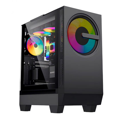Case gamer TEROS TE-1173N, Mid Tower, USB 3.0 / USB 2.0, audio, ventilador ARGB, negro