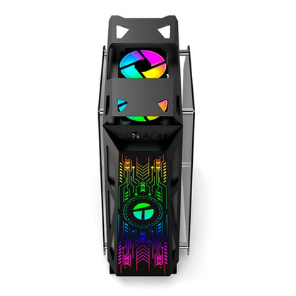 Case gamer TEROS TE-1312G, Mid Tower, USB 3.0 / USB 2.0, audio, ventilador ARGB, negro
