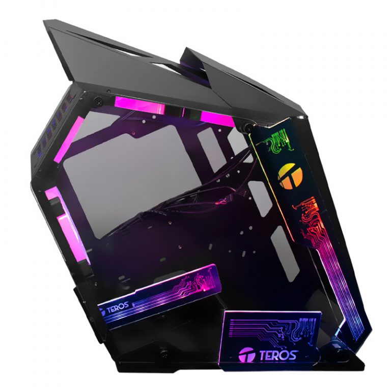 Case gamer TEROS TE-1314G, Mid Tower, USB 3.0 / USB 2.0, audio, ventilador ARGB, negro