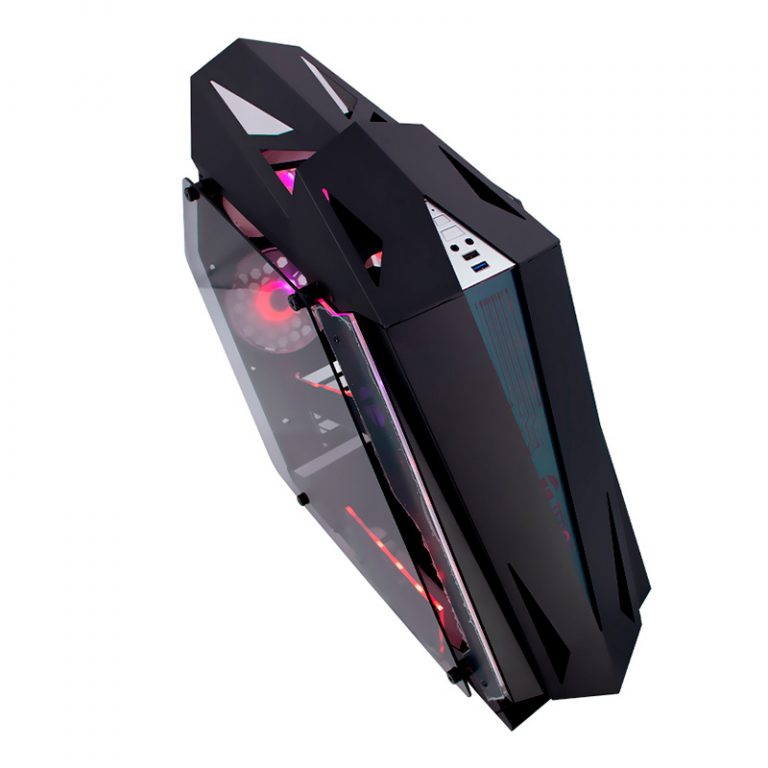 Case gamer TEROS TE-1314G, Mid Tower, USB 3.0 / USB 2.0, audio, ventilador ARGB, negro