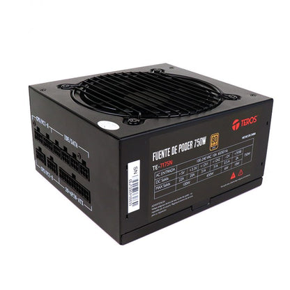 Fuente de alimentación TEROS TE-7175, ATX, 750W, 80 Plus Gold, 100V-240VAC, CERTIFICADA